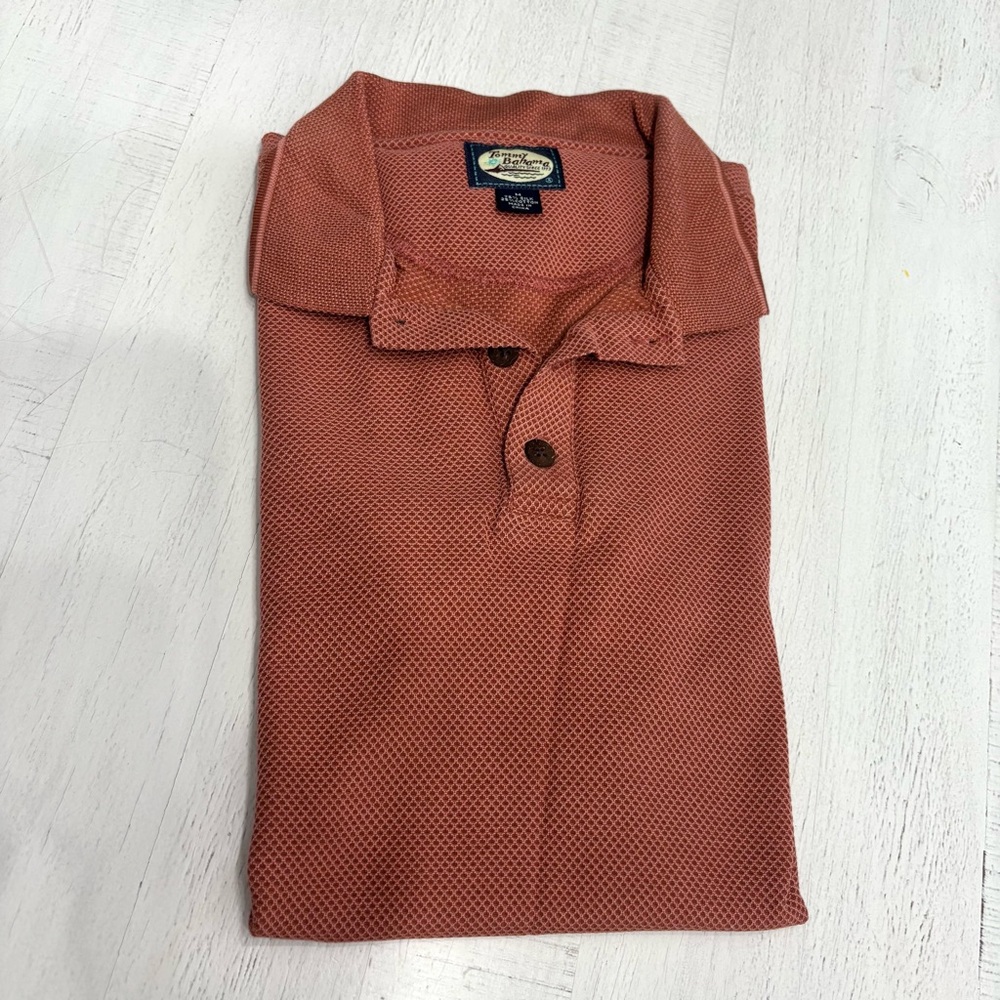 Tommy Bahama Men's Textured Polo in Rich Rust Sz M